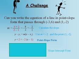 pointslope form linear equations in two