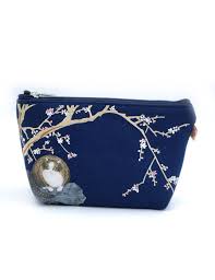 cosmetic bag cat and red plum blossoms