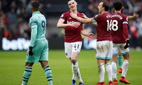 8:00pm, monday 9th december 2019. Rice S First West Ham Goal Enough To Sink Arsenal Egypttoday