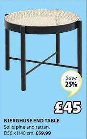 You can opt for a simple design or one with extra storage. Bjerghuse End Table Offer At Jysk