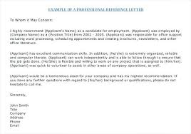 Sample Of Reference Letter For Job Free Sample Reference