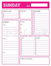 Printable Daily Planner To Do List Goals Schedule Menu
