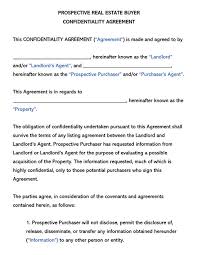 To keep the confidential information in fact. Free Real Estate Buyer Non Disclosure Agreement Templates