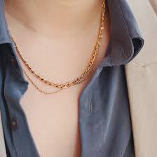 18k gold plated layered necklaces