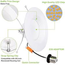 5 Inch 6 Inch Dimmable Led Recessed Lights 3000k 100w Incandescent Equivalent Hykolity
