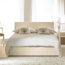 ivory faux leather bed