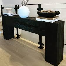 Modern Rustic Console Table Black