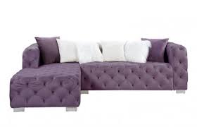 Lv00389 Purple Velvet Sectional Sofa