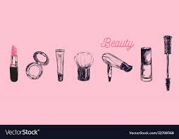 beauty background with make up vector image