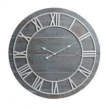 Roman Numeral Wall Clock Washed Gray