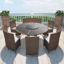large round outdoor dining table rattan