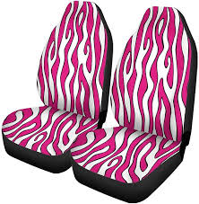 Set Of 2 Car Seat Covers Pattern Zebra