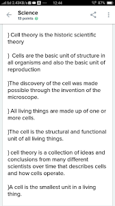 what is cell theory at least 5 points