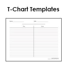 T Chart Templates Graphic Organizers Venn Diagram