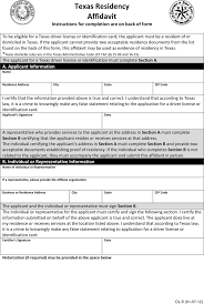 free texas residency affidavit pdf