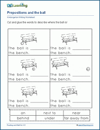 basic prepositions worksheets k5 learning