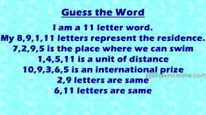 Guess The 11 Letter Word 8 9 1 11 Letters Represent