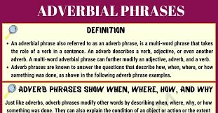 adverbial phrase adverb phrase