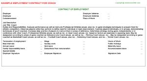 Soccer Coach Employment Contracts