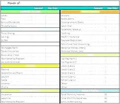 Household Expense Tracking Template Free Monthly Budget