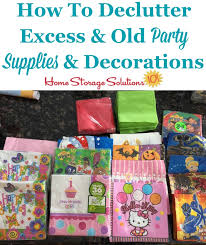 declutter party supplies decorations