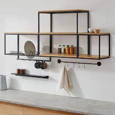 Streamline Black Metal Modular Wall Shelves