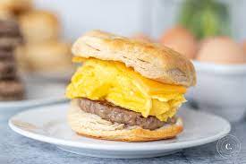 sausage egg cheese biscuit breakfast