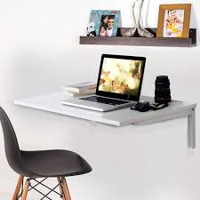 white modern wall mounted study table