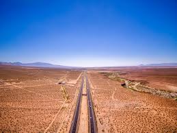 Image result for a long road in a desert with dried trees