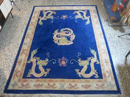 mid century chinese silk carpet 1980s