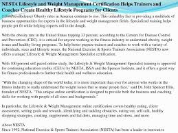 nesta lifestyle and weight management