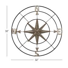 Galvanized Metal Compass Wall Decor 32 X 32