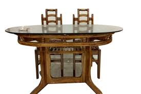 Glass Top Wooden Dining Table Rs 12800