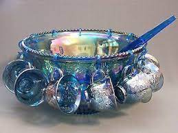 Indiana Blue Carnival Glass Princess