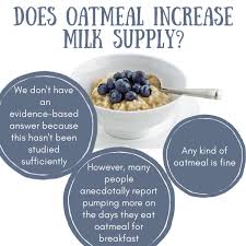 does oatmeal increase milk supply an