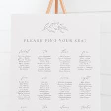 A Stunning Simplistic Wedding Seating Chart Professionally