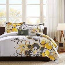 Twin Xl Full Queen Bed Gray Grey Yellow