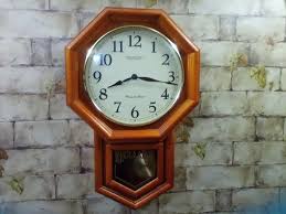 Vintage Wall Clock In Oak Wood Case