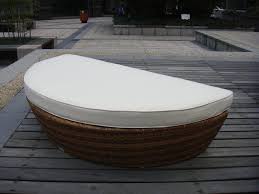half round outdoor rattan daybed with