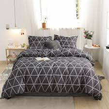 black grid bedding set plaid duvet