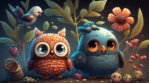 cute cartoon owl background cartoon
