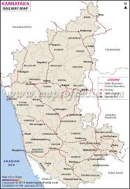 Road map of karnataka showing the major roads, district headquaters, state boundaries etc. Karnataka Railway Map