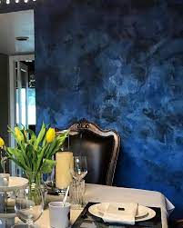 Blue Venetian Plaster For Dine Room