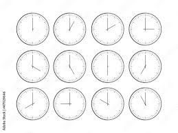 Circle Clock With 12 O Clock Vector