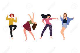 Female Dancers. Group Of Young Happy Dancing People, Dancing.. Royalty Free  Cliparts, Vectors, And Stock Illustration. Image 138422089.