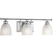 Progress Lighting Lucky Collection 24 In 3 Light Polished Chrome Bathroom Vanity Light With Glass Shades P2181 15di The Home Depot