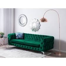 Modern 3 Seater Velvet Sofa On