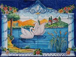 Swans On The Lake Art Tiles On