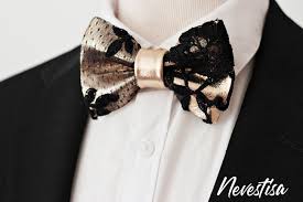 Maybe you would like to learn more about one of these? Black Lace And Rose Gold Leather Formal Bow Tie For Men