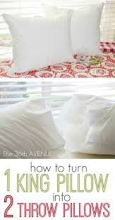 bed pillow into two throw pillows